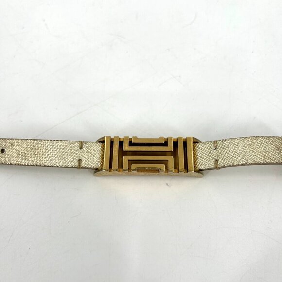 TORY BURCH Gold Tone Metallic Fitbit Holder Leather Wrap Bracelet - Picture 3 of 10